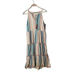 Matilda Jane Women's medium  Maxi Dress, Out‎ Of The Blue, Blue & White Stripe